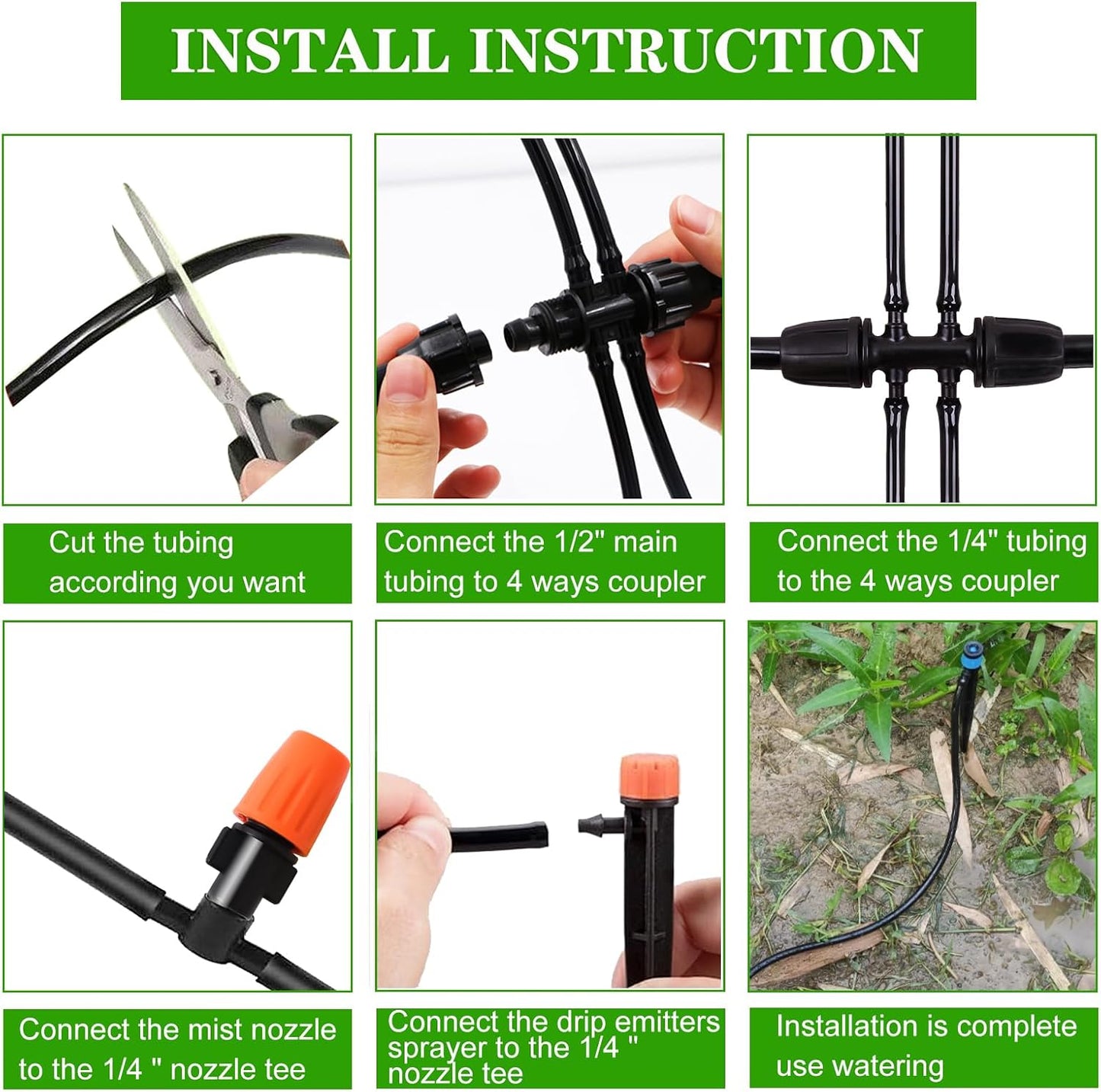 Drip Irrigation Kit, 1/4" Blank Distribution Tubing