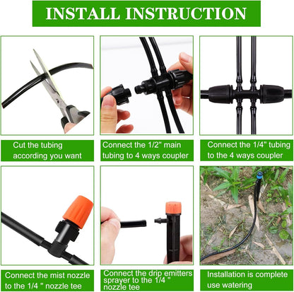 Drip Irrigation Kit, 1/4" Blank Distribution Tubing