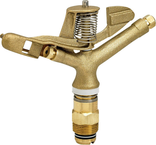 Rotating Brass Impact Sprinkler Head 360 Degree for Large Area, Lawn, Garden, Commercial Irrigation, 1-Inch Full Circle, 71-Foot, SI100F