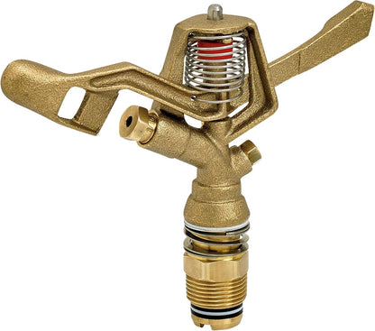 Rotating Brass Impact Sprinkler Head 360 Degree for Large Area, Lawn, Garden, Commercial Irrigation, 1-Inch Full Circle, 71-Foot, SI100F