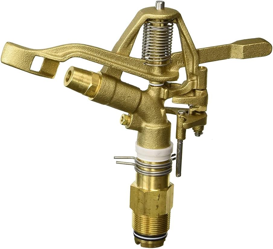 Rotating Brass Impact Sprinkler Head 360 Degree for Large Area, Lawn, Garden, Commercial Irrigation, 1-Inch Full Circle, 71-Foot, SI100F