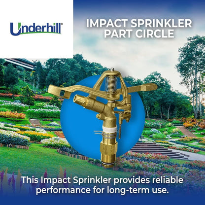 Rotating Brass Impact Sprinkler Head 360 Degree for Large Area, Lawn, Garden, Commercial Irrigation, 1-Inch Full Circle, 71-Foot, SI100F