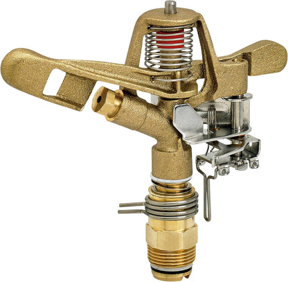 Rotating Brass Impact Sprinkler Head 360 Degree for Large Area, Lawn, Garden, Commercial Irrigation, 1-Inch Full Circle, 71-Foot, SI100F