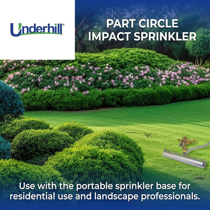 Rotating Brass Impact Sprinkler Head 360 Degree for Large Area, Lawn, Garden, Commercial Irrigation, 1-Inch Full Circle, 71-Foot, SI100F