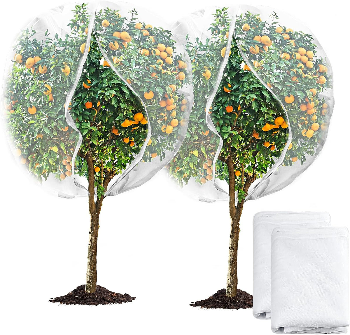 3Pcs Plant Covers from Insects, Bird Netting Barrier for Blueberry Bushes with Drawstring Zipper Mesh Garden Netting Fruit Tree Bags Plants Net Cage for Protect Tomato Vegetable Citrus, 3.3×5Ft