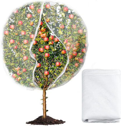 3Pcs Plant Covers from Insects, Bird Netting Barrier for Blueberry Bushes with Drawstring Zipper Mesh Garden Netting Fruit Tree Bags Plants Net Cage for Protect Tomato Vegetable Citrus, 3.3×5Ft