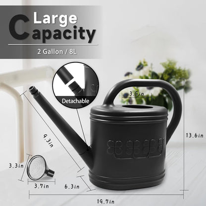 2 Gallon Garden Watering Can, Plastic Outdoor Watering Can for Plants