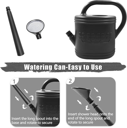 2 Gallon Garden Watering Can, Plastic Outdoor Watering Can for Plants