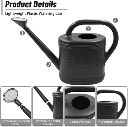 2 Gallon Garden Watering Can, Plastic Outdoor Watering Can for Plants
