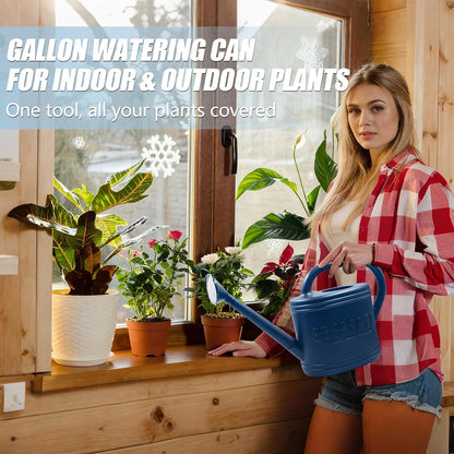 2 Gallon Garden Watering Can, Plastic Outdoor Watering Can for Plants