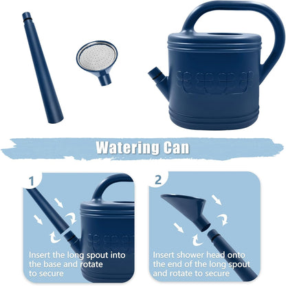 2 Gallon Garden Watering Can, Plastic Outdoor Watering Can for Plants