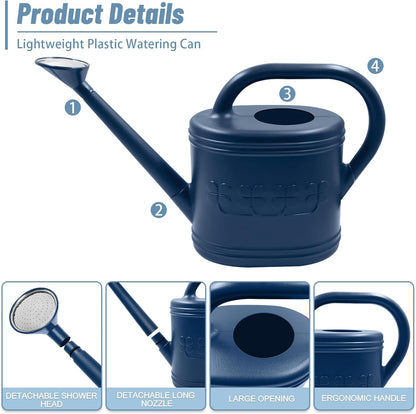 2 Gallon Garden Watering Can, Plastic Outdoor Watering Can for Plants