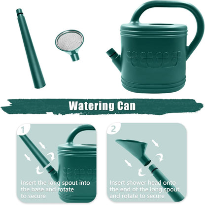 2 Gallon Garden Watering Can, Plastic Outdoor Watering Can for Plants