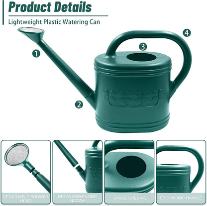 2 Gallon Garden Watering Can, Plastic Outdoor Watering Can for Plants