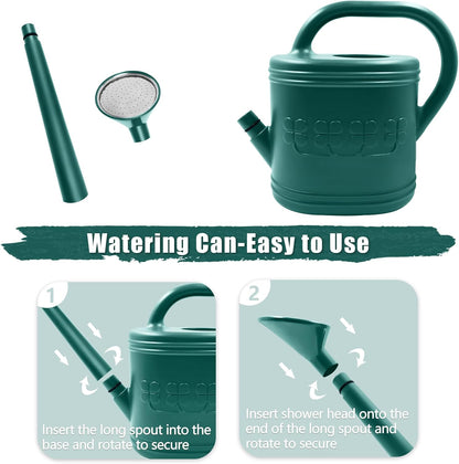 2 Gallon Garden Watering Can, Plastic Outdoor Watering Can for Plants
