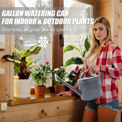 2 Gallon Garden Watering Can, Plastic Outdoor Watering Can for Plants