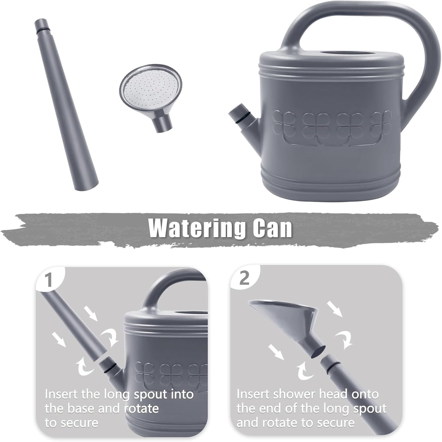 2 Gallon Garden Watering Can, Plastic Outdoor Watering Can for Plants