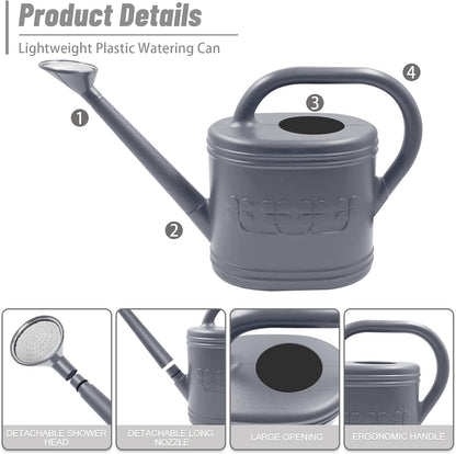 2 Gallon Garden Watering Can, Plastic Outdoor Watering Can for Plants