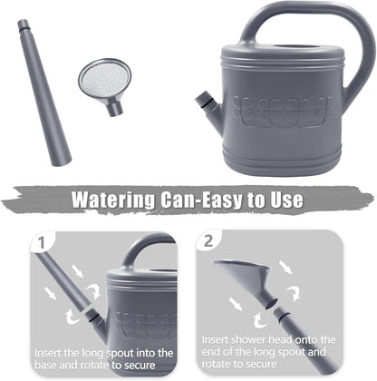 2 Gallon Garden Watering Can, Plastic Outdoor Watering Can for Plants