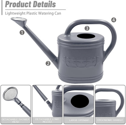 2 Gallon Garden Watering Can, Plastic Outdoor Watering Can for Plants