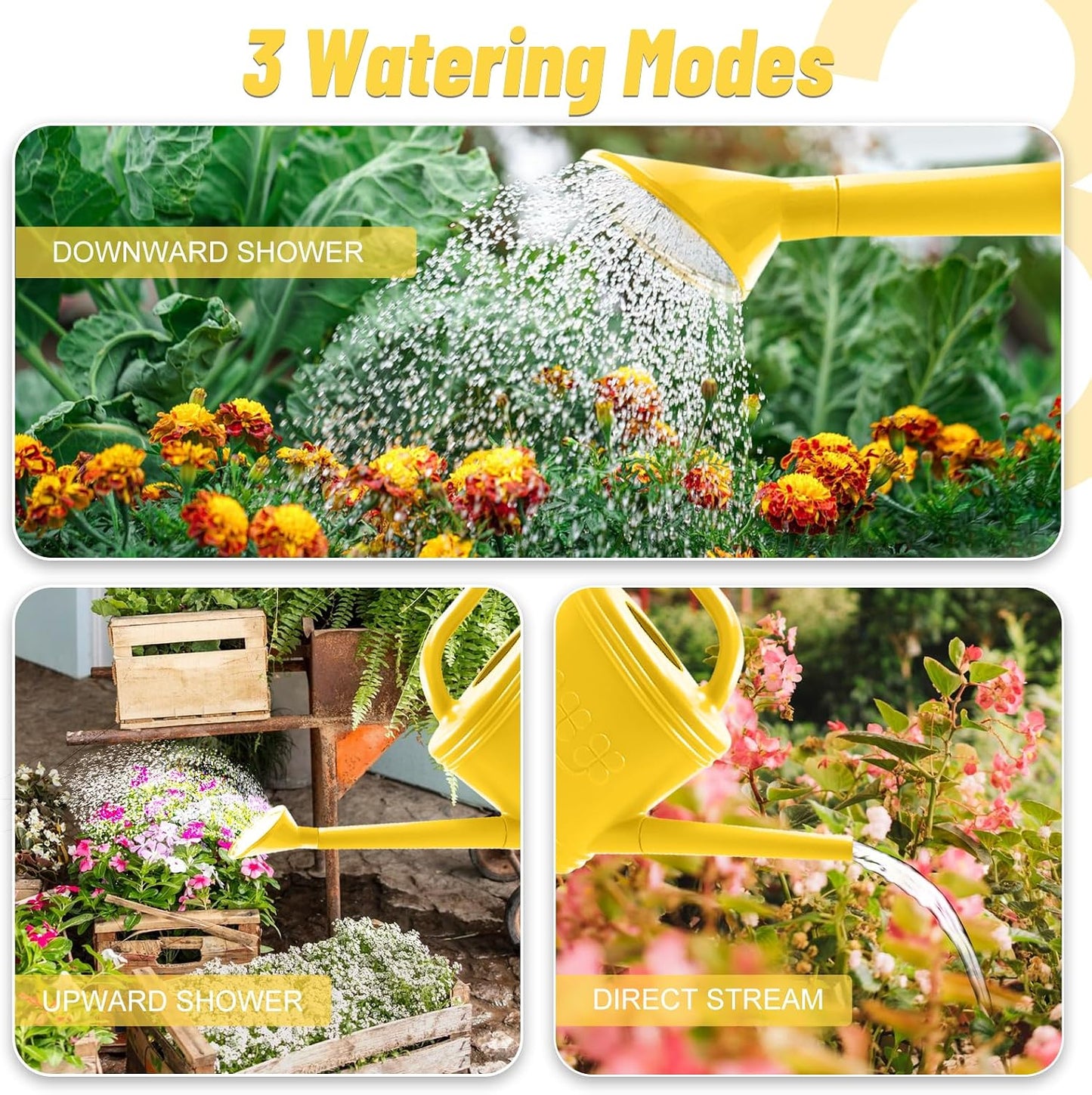 2 Gallon Garden Watering Can, Plastic Outdoor Watering Can for Plants