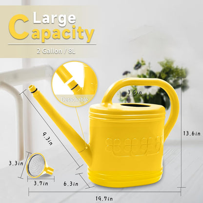 2 Gallon Garden Watering Can, Plastic Outdoor Watering Can for Plants