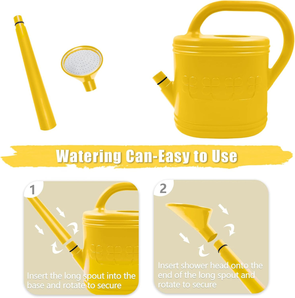 2 Gallon Garden Watering Can, Plastic Outdoor Watering Can for Plants