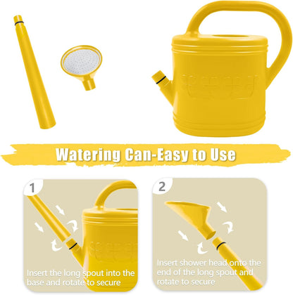 2 Gallon Garden Watering Can, Plastic Outdoor Watering Can for Plants