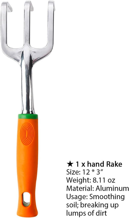 Garden Tool Set, 12 Piece Aluminum Hand Tool Kit, Garden Canvas Apron with Storage Pocket, Outdoor Tool, Heavy Duty Gardening Work Set with Ergonomic Handle, Gardening Tools for women men