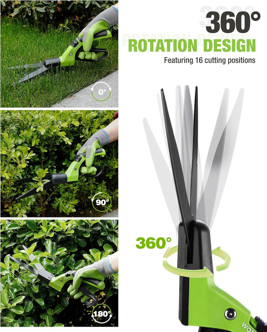 Grass Shears Handheld, Grass Clippers with 360 Degree Swivel Blades