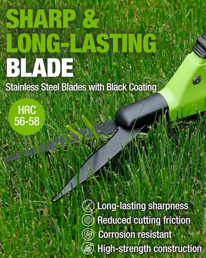 Grass Shears Handheld, Grass Clippers with 360 Degree Swivel Blades