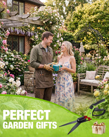 Grass Shears Handheld, Grass Clippers with 360 Degree Swivel Blades