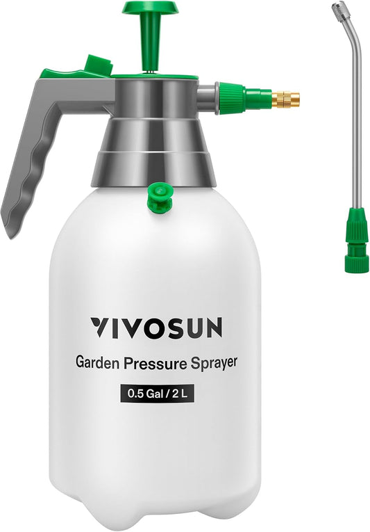 2L Pump Sprayer, 68oz Water Spray Bottle with Safety Valve