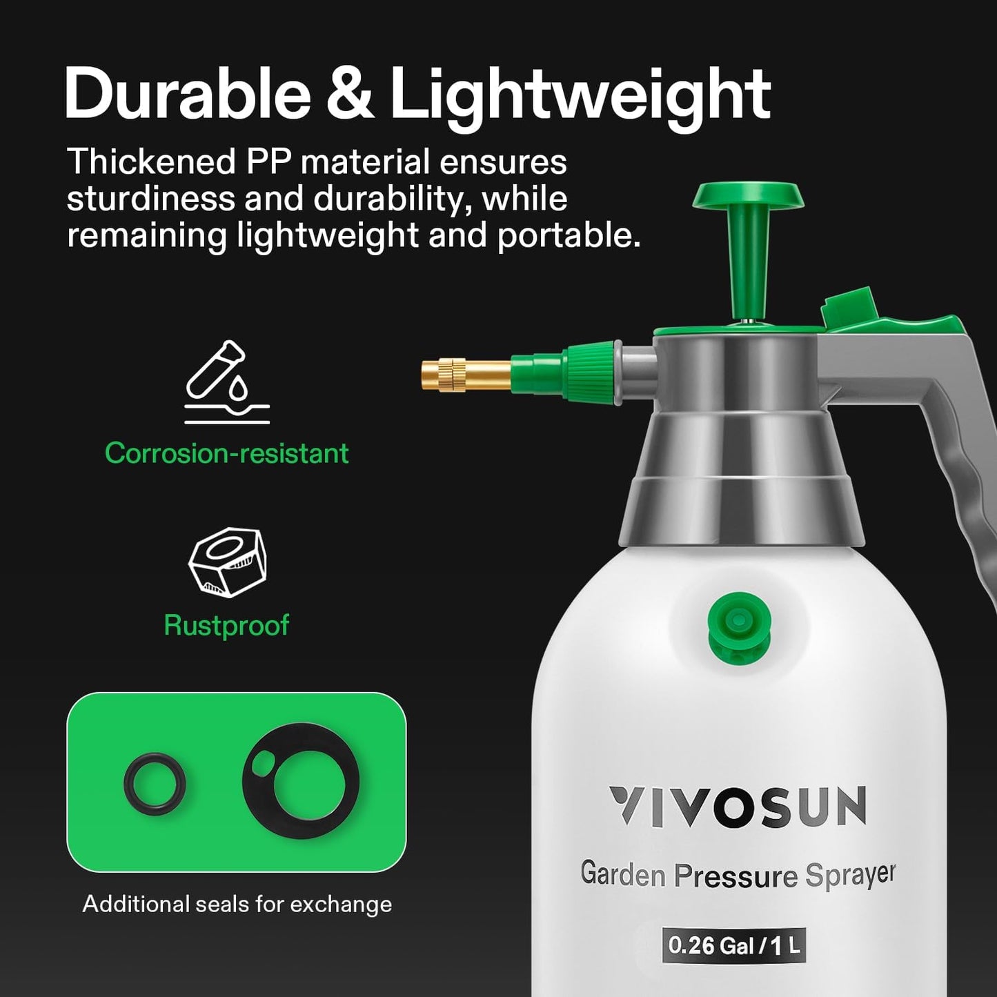 2L Pump Sprayer, 68oz Water Spray Bottle with Safety Valve