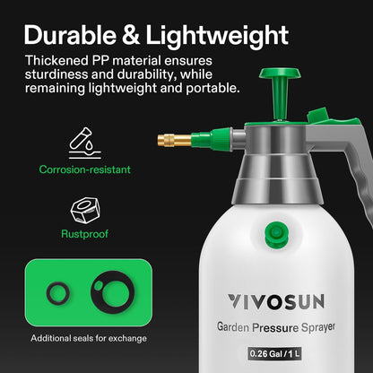 2L Pump Sprayer, 68oz Water Spray Bottle with Safety Valve