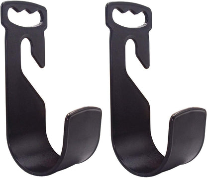 2 Pack Garden Hose Hanger Wall Mount Hose Holder Hook Fit to 25 50 75 100foot Hose (ABS Plastic, Black)