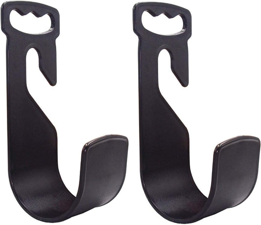 2 Pack Garden Hose Hanger Wall Mount Hose Holder Hook Fit to 25 50 75 100foot Hose (ABS Plastic, Black)