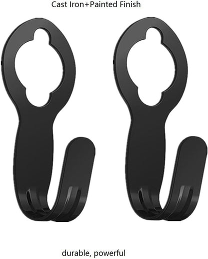 2 Pack Garden Hose Hanger Wall Mount Hose Holder Hook Fit to 25 50 75 100foot Hose (ABS Plastic, Black)