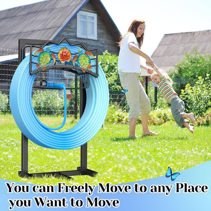 Garden Water Hose Holder 5 Spikes, Freestanding Hose Stand for Outside Yard
