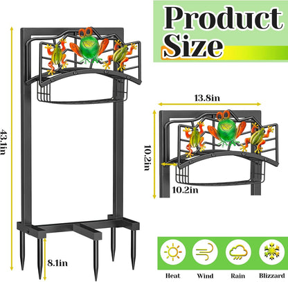 Garden Water Hose Holder 5 Spikes, Freestanding Hose Stand for Outside Yard