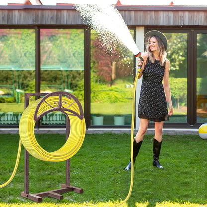 Garden Water Hose Holder 5 Spikes, Freestanding Hose Stand for Outside Yard
