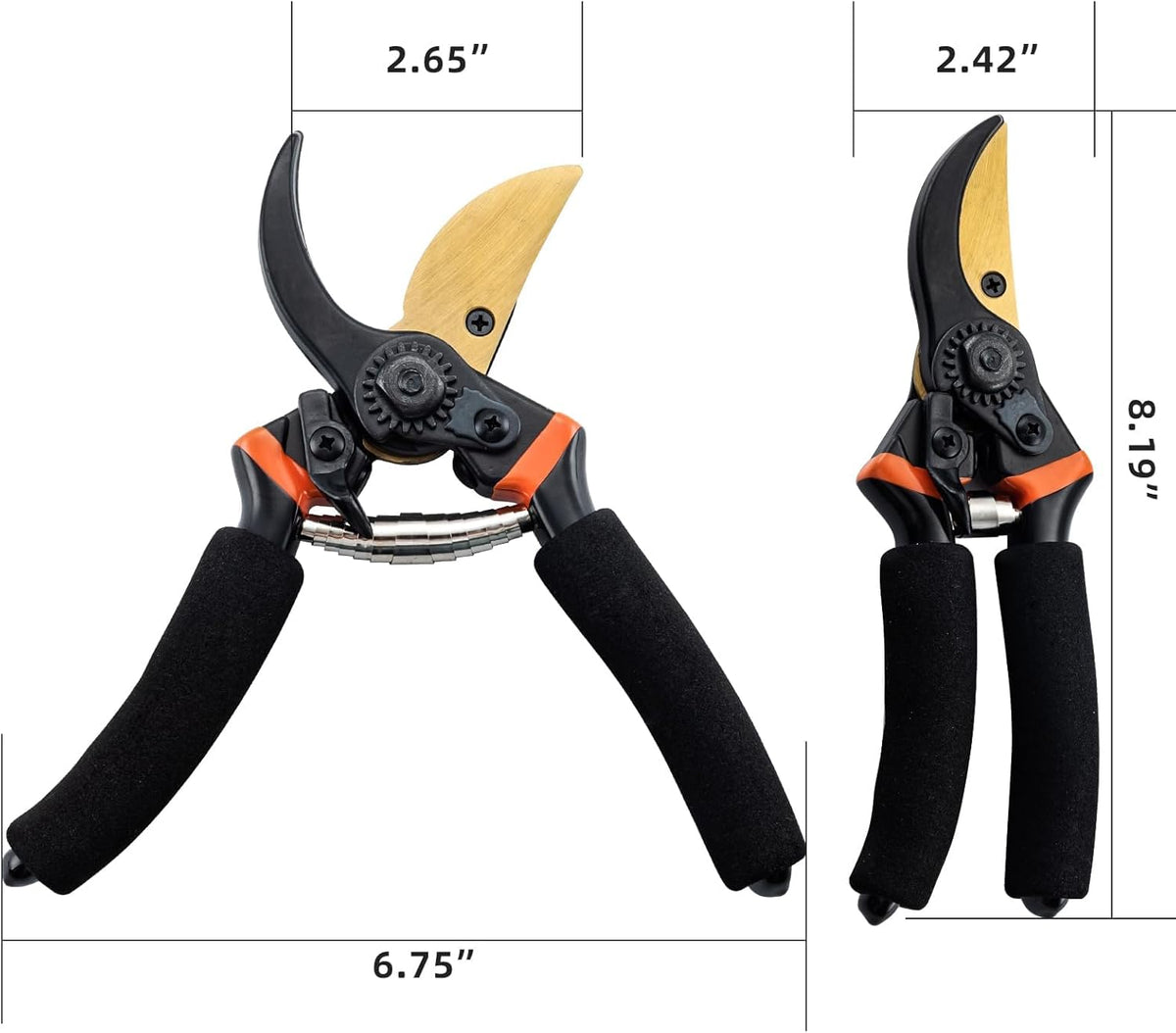 Garden Shears, Sharp Pruners for Gardening with Locking Mechanism, Ideal for Trimming, Harvesting