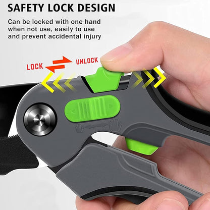 Garden Shears, Sharp Pruners for Gardening with Locking Mechanism, Ideal for Trimming, Harvesting