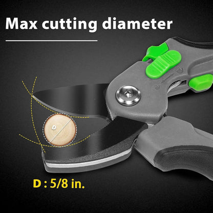 Garden Shears, Sharp Pruners for Gardening with Locking Mechanism, Ideal for Trimming, Harvesting