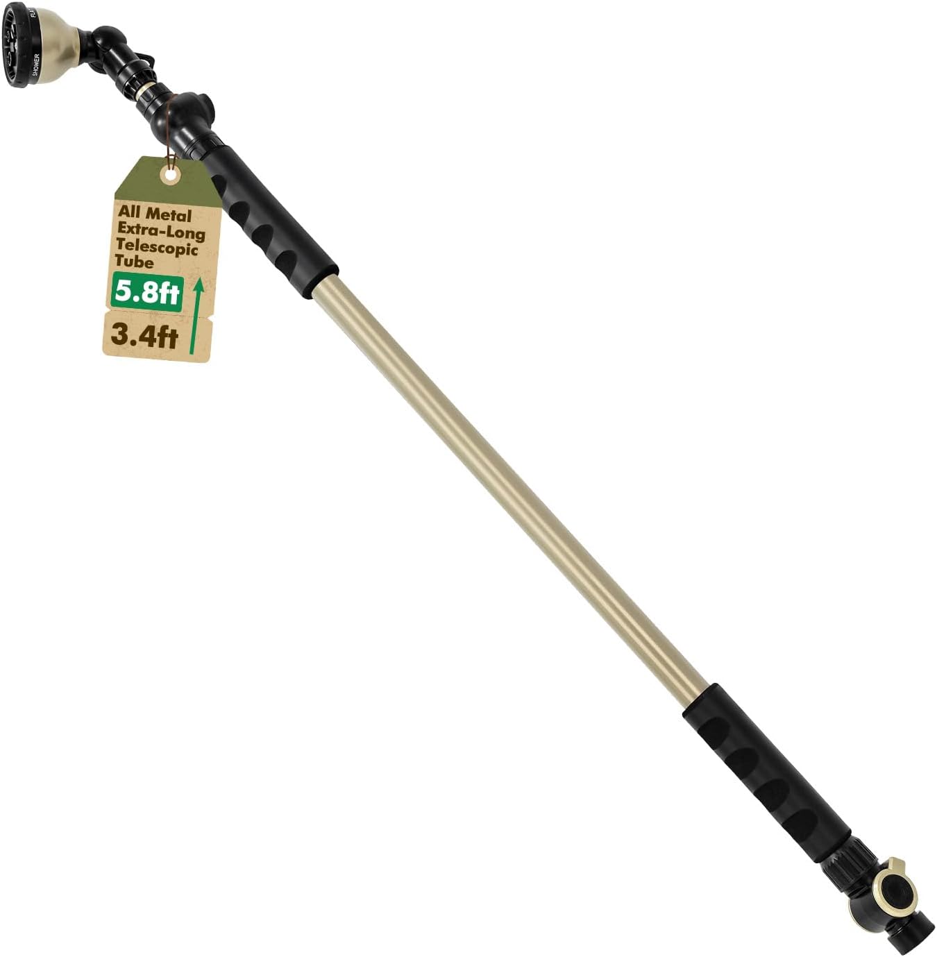 Extra Long All Metal Telescoping Watering Wand, 40-70” Garden Wand