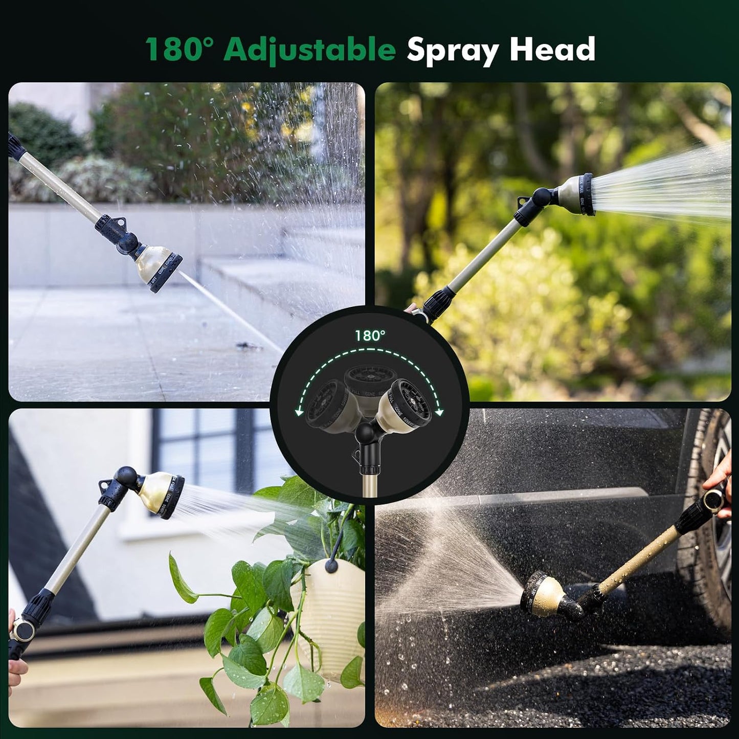 Extra Long All Metal Telescoping Watering Wand, 40-70” Garden Wand