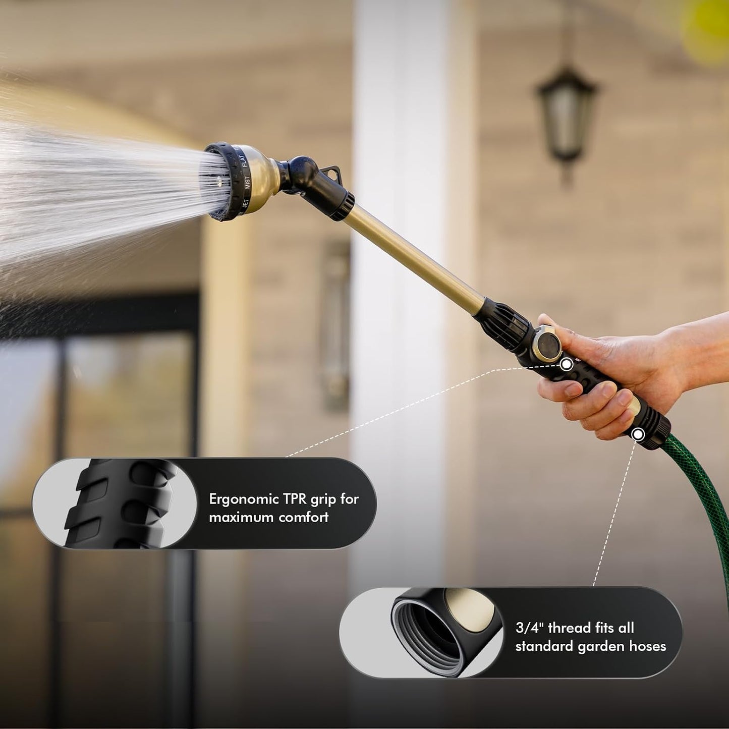 Extra Long All Metal Telescoping Watering Wand, 40-70” Garden Wand