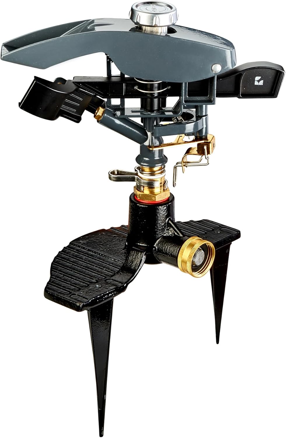 Heavy Duty Impact Pulsating Sprinkler 300004, Powerful Jet Reach 80 ft Diameter, 360° Range Control to Cover up to 5,000 Sq Ft for Farm, Lawn and Garden Irrigation
