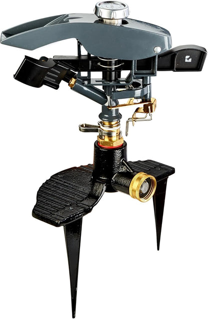 Heavy Duty Impact Pulsating Sprinkler 300004, Powerful Jet Reach 80 ft Diameter, 360° Range Control to Cover up to 5,000 Sq Ft for Farm, Lawn and Garden Irrigation