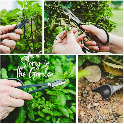 24 Piece Bonsai Tree Kit, Bonsai Trimming Tool Set, Bonsai Starter Kit, Carbon Steel Scissors Cutter Shears, Stainless Steel Rake Shovel, Gardening Pruning Tools, Gloves